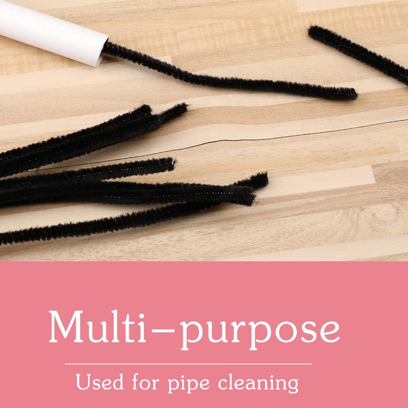 Veroave 60 Pieces Black Pipe Cleaners Pipe Cleaners Chenille Stem Art Pipe Cleaners for Creative Home Decoration Supplies  Arts and Crafts Project Christmas Valentine's Craft Pipe Cleaners - Image 3